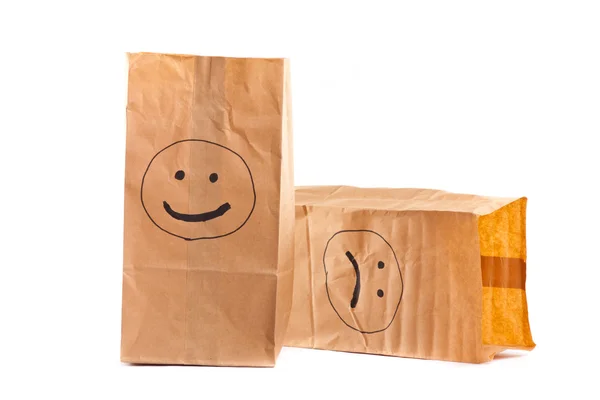 Bolsa de papel sonriente. Concepto . — Foto de Stock
