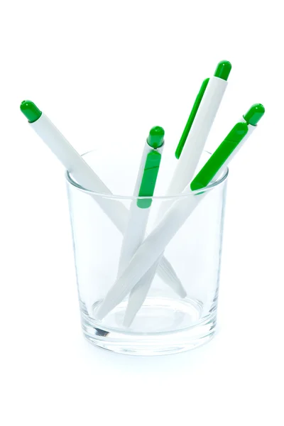 stock image Green pens in a glass