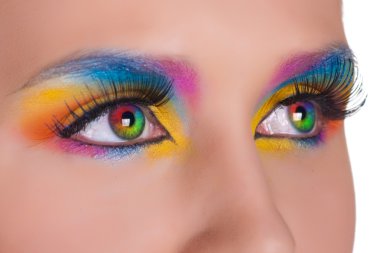 Multicolored female eyes. clipart