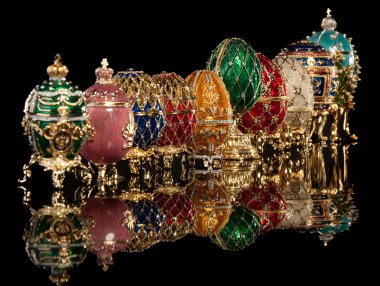 Group Faberge eggs. clipart