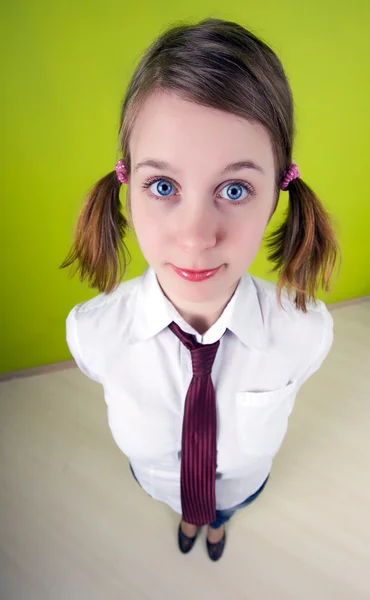 Office worker. Fish-eye lens used. — Stock Photo, Image