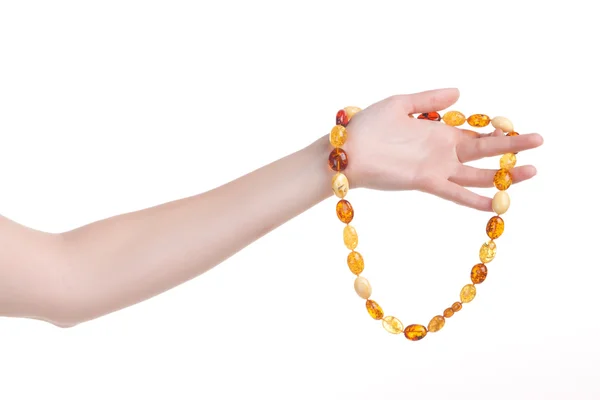 Frauenhand und Perle. — Stockfoto