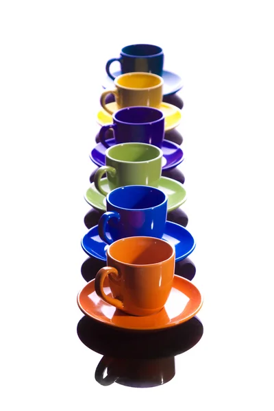 Coffee cups. Isolated on black. — Stock Photo, Image