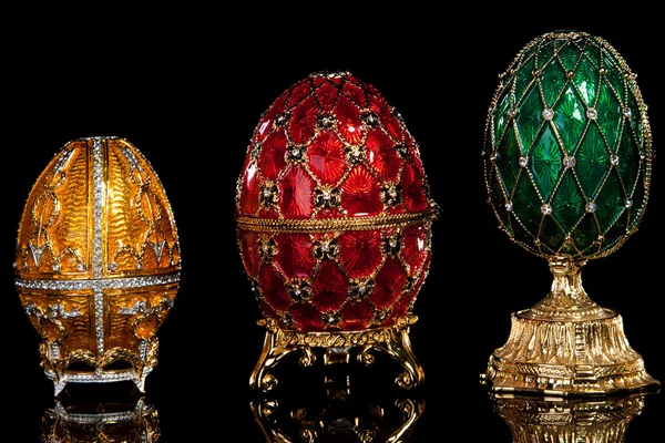 Group Faberge eggs. — Stock Photo, Image