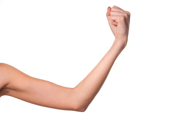 Woman shows a fist. — Stock Photo, Image