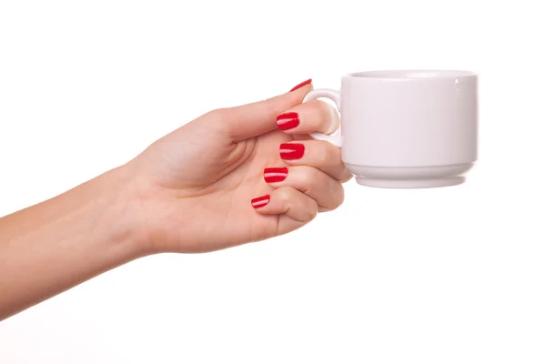 Femme et une tasse de cofee . — Photo