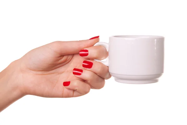 Mujer y una taza de cofee . — Foto de Stock