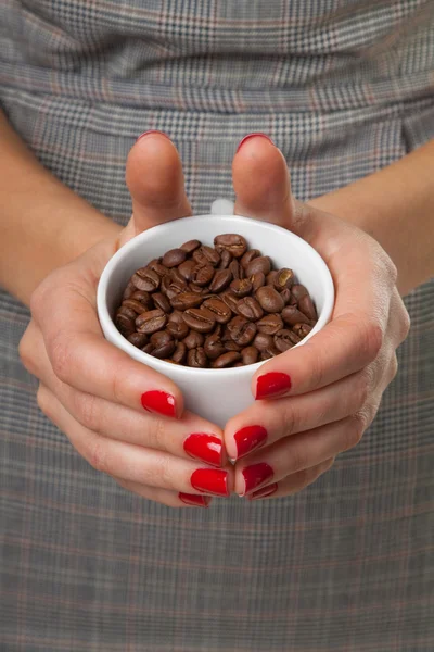 Woman and a cofee mug. — Stock Photo, Image