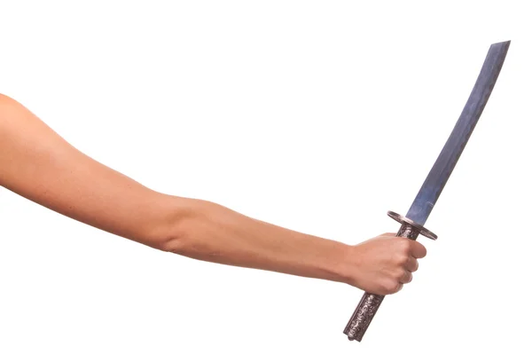 Kvinna hand och svärd. — Stockfoto