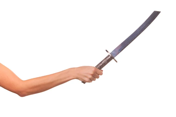 Kobieta rękę i miecz. — Zdjęcie stockowe
