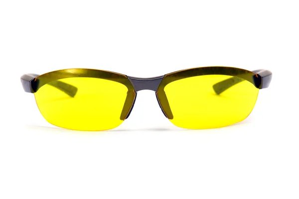 Gele zonnebril. Vooraanzicht. — Stockfoto