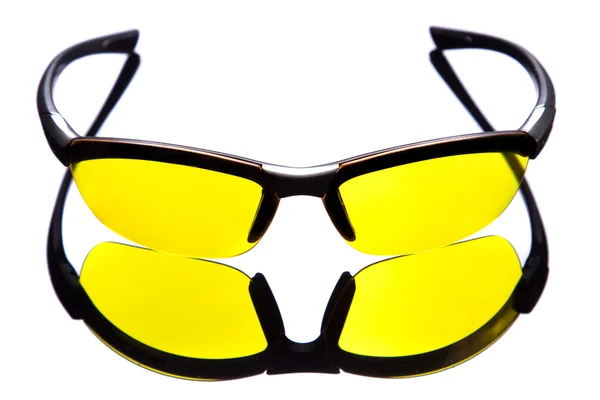Yellow sunglasses. Front view. — Stock Photo, Image