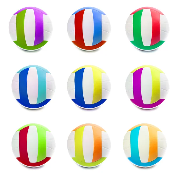 Coloridas bolas deportivas de color en diferentes países — Foto de Stock