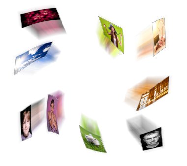 Digital pictures flying. clipart