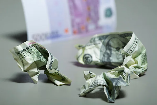 Crumpled dollar bills — Stock Photo, Image