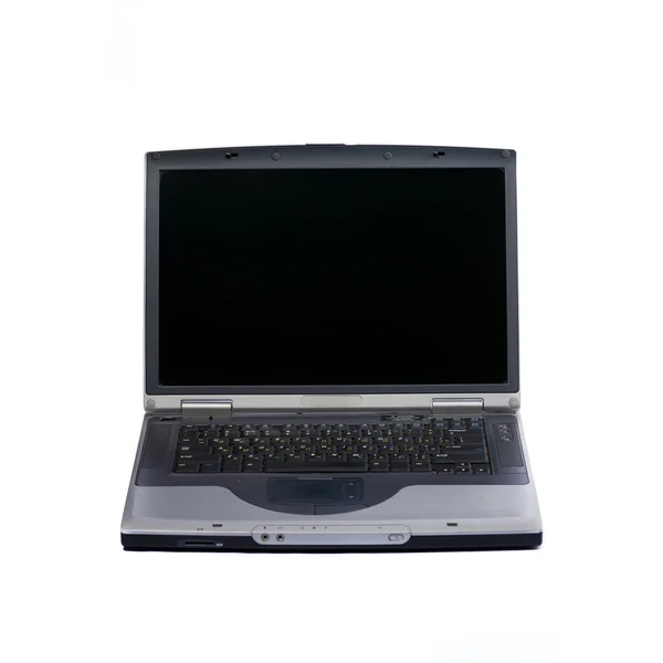 Grauer Laptop isoliert auf weiß. — Stockfoto