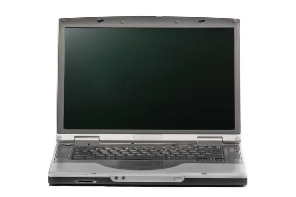 Laptop cinza isolado no branco . — Fotografia de Stock