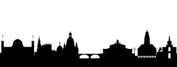 Dresden siluet siyah soyut — Stok Vektör