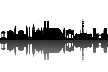 Munich Silhouette black abstract clipart