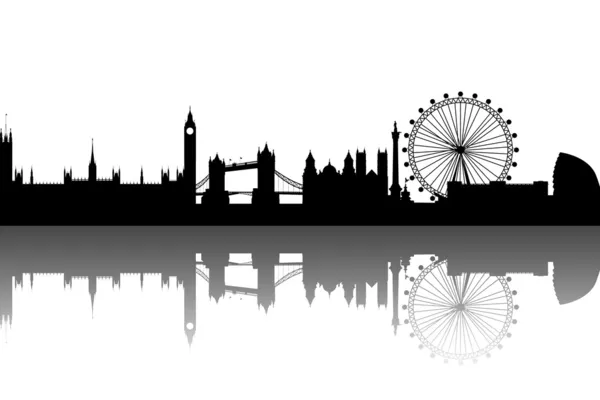 伦敦黑色的剪影抽象 — 图库矢量图片