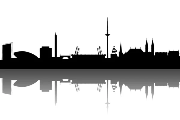 Bremen silhouette schwarz — Stockvektor