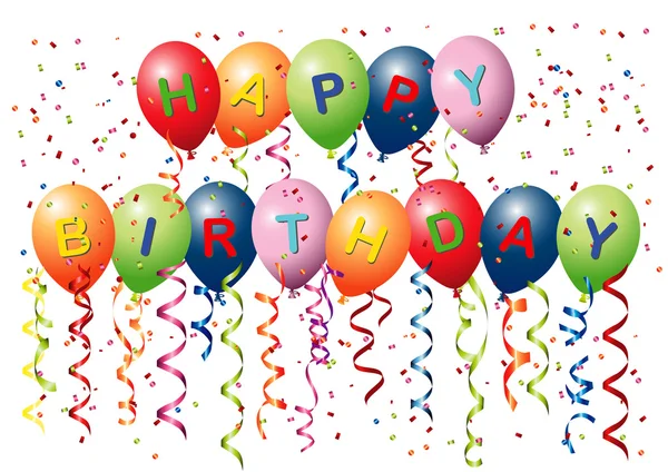 Happy Birthday Balloons — Stock Vector