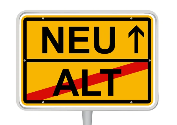 Zeichen alt / neu in deutschen Worten — Stockvektor