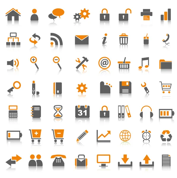 Web icons orange — Stock Vector