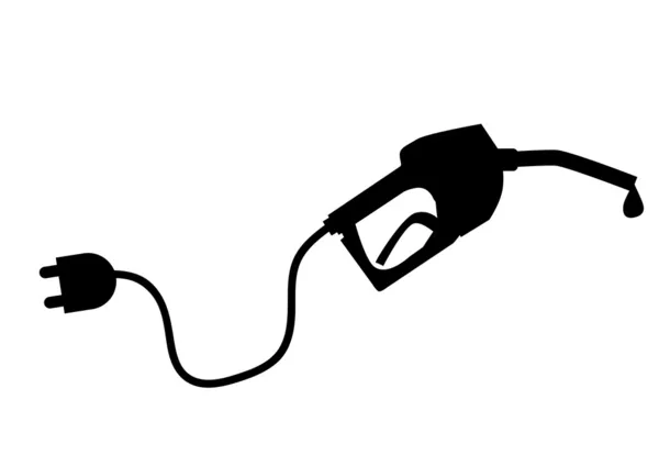 Petrol pump with plug — Stock Vector
