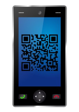 Smartphone with QR-Code clipart