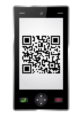 Handy with QR Code clipart