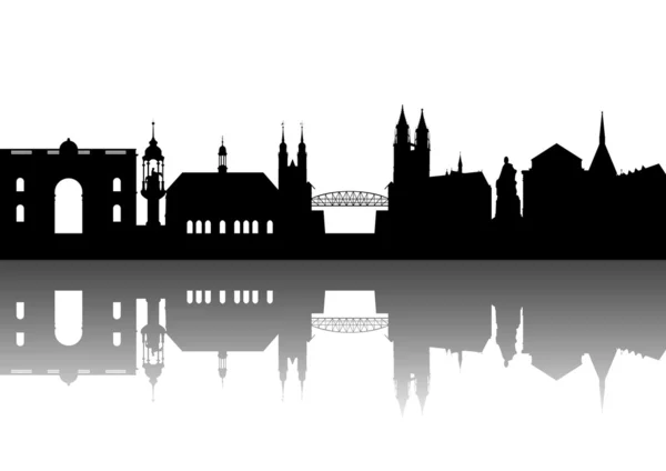 Magdeburg silhouette absztrakt — Stock Vector