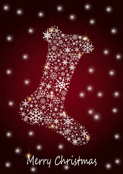 Vánoční ponožka s sněhové vločky — Stockový vektor