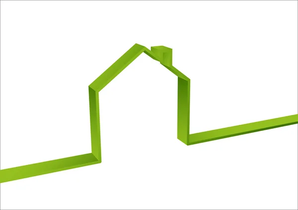 Πράσινο σπίτι κατάμονο — Διανυσματικό Αρχείο