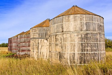 Wooden Grain Storage Bins clipart