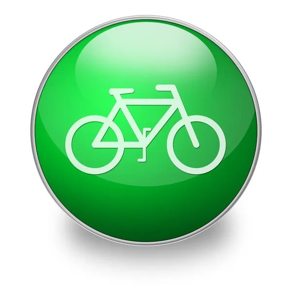 Зеленая велосипедная кнопка — стоковое фото