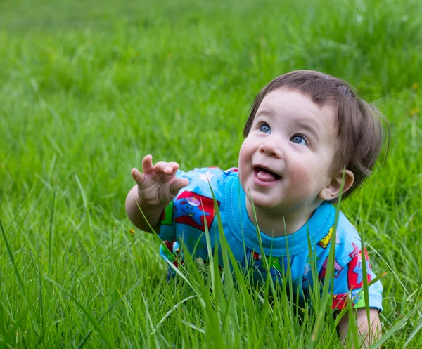 stock image Funny baby outdoor