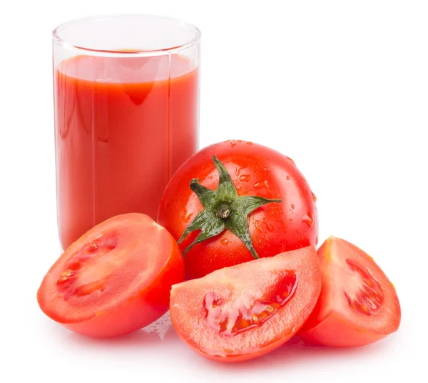 Taze domates suyu ile — Stok fotoğraf