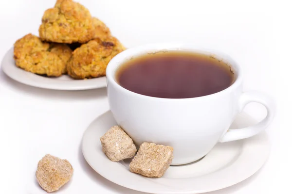 Varmt te med kex — Stockfoto