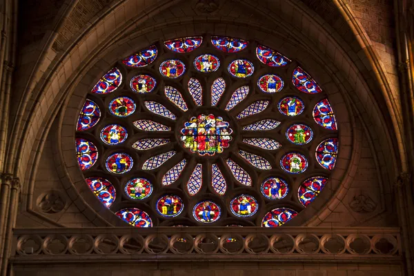 Roseton Catedral de Leon — Fotografia de Stock