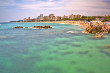 Playa grande de Platja d'Aro (Costa Brava) España