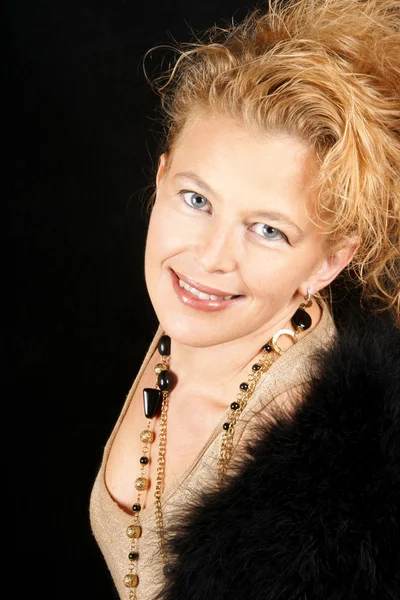 Elegant blond woman with blue eyes portrait — Stock Photo, Image