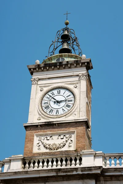 Clock tower in Piazza del Popolo, Ravenna — Stock Photo, Image