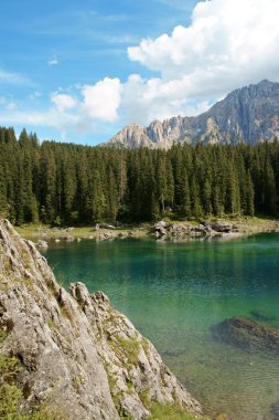 Carezza Lake and Rosengarten clipart