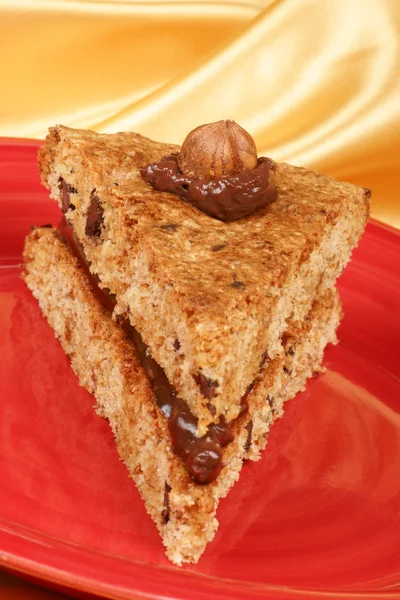 Орех и шоколадный торт — стоковое фото