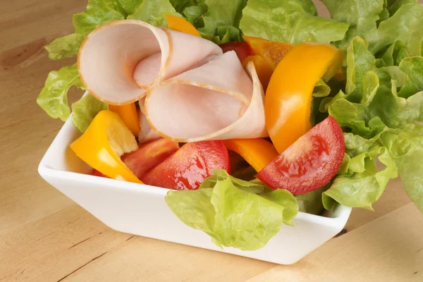 Mixed salad with roast turkey — Stock Photo, Image