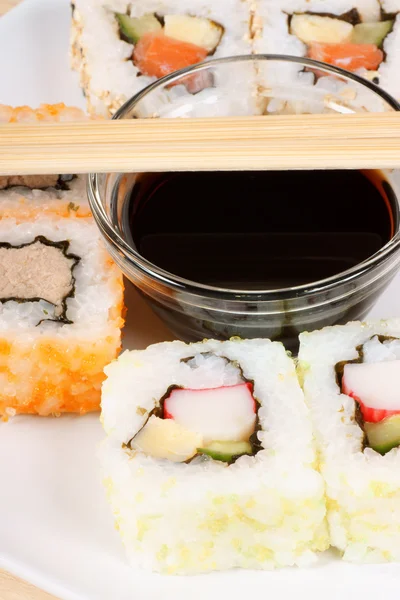 Maträtt av sushi — Stockfoto