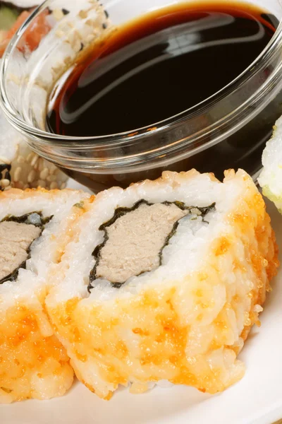 Close-up de rolos de sushi Maki — Fotografia de Stock