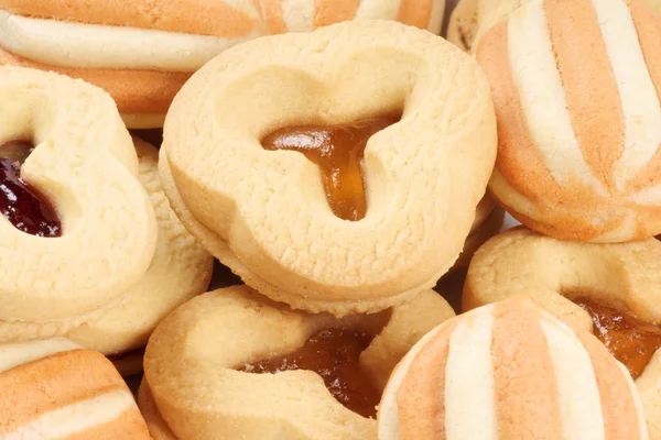 Smíšené křehké pečivo sušenky — Stock fotografie