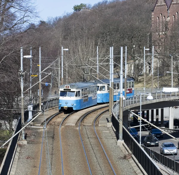 Ecologische vervoer een tram van Göteborg Rechtenvrije Stockfoto's